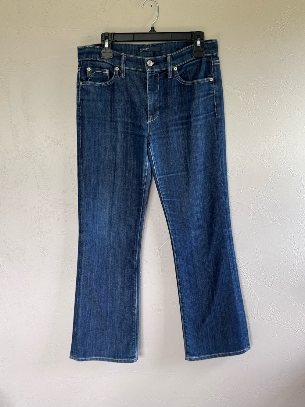 Fidelity Denim Lily Viper Rinse Bootcut Jeans Size 30 Dark Wash Made in USA